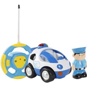 Kinderen Afstandsbediening Cartoon Fall-Slip Elektrische Lichte Muziek Puzzel Leisure Politie Auto Racing Speelgoed