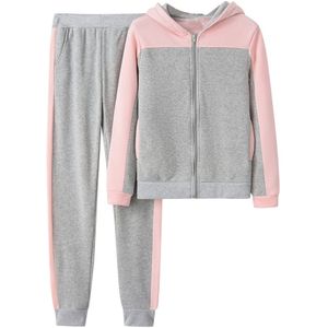 Vrouwen Sport Past Trainingspak Twee Delige Set Sportwear Vrouwen Effen Kleur Hooded Sweater En Broek Trainingspak Sport Pak # g4