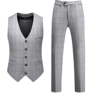 ( Vest + Pants ) Mens Four Seasons Plai Suit Business Suit Fitted Wedding Groomsmen Waistcoat Trousers 2-piece Set