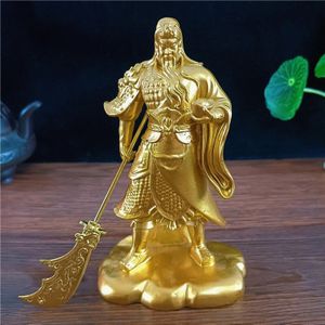 Chinese Feng Shui Guan Gong Boeddhabeeld Bronskleur Handgemaakte Hars Ambachten Grote Boeddha Sculptuur Beeldjes Woondecoratie