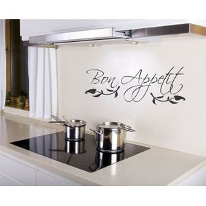 Eenvoudige En Royale Bon Appetit Muur Stickers En Grafische Regendicht Verwijderbare Keuken Decal Art Home Decor Citaat Mural GA075