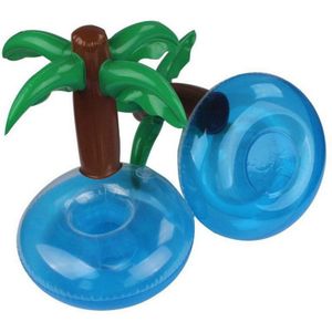 Zomer strand stijl palmboom vorm reddingsboei drinken bekerhouder zwemmen ring cola bekerhouder zwembad speelgoed Eenhoorn zwemmen ring