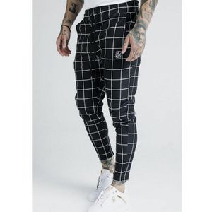 Mannen Mode Plaid Sik Zijde Printing Casual Joggingbroek Mannen Straat Hip Hop Mode Slanke Broek Polyester jogging Broek