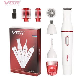 Vgr V-725 Elektrische Epilator Vrouwen Facial Hair Remover Kin Vrouwelijke Epilator Gezicht Ontharen Been Body Scheerapparaat Wenkbrauw Trimmen Tool
