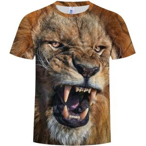 Dames Tees Korte Mouw Vrouwen T-shirts 3D Llion Gezicht Digital Print T-shirt Mannen T Shirts Tee Shirts C Man Tshirt