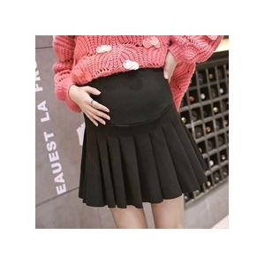 Dubbelzijdig Fleece Zwangere Vrouwen Geplooide Rok Kantoor Dame Elegante Wollen Rokken Mode Hoge Taille Moederschap Mini Rokken Mooie