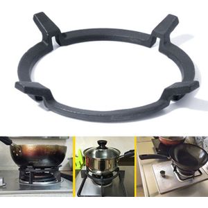 1Pc Black Wok Stands Gietijzeren Wok Pan Ondersteuning Rack Voor Branders Beschermende Gas Kookplaten Fornuizen Keuken Levert Gereedschap accessoires