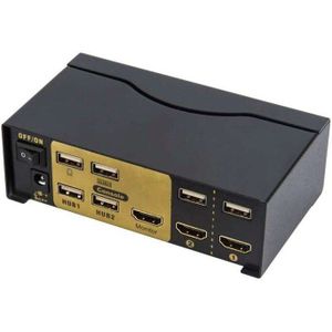 Smart 2 Poort 4K Hdmi Kvm Switch Usb Switcher Met Console En Afstandsbediening Voor Pc Tv Usb Printer