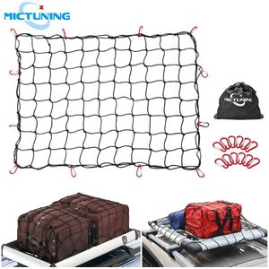 Mictuning 3'x4' Om 6'x8' Cargo Elastische Mesh Netto Pickup Truck Bed Mesh 12 Stuks Gratis Karabijnhaken & Opbergtas Voor ladingen Strakker Hitch