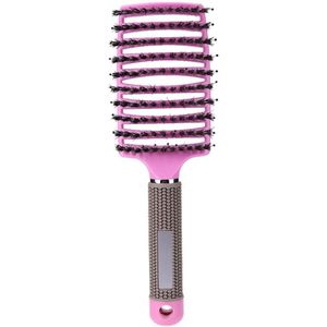 Meisjes Haar Hoofdhuid Massage Kam Haarborstel Varkenshaar Nylon Vrouwen Nat Krullend Ontwarren Haar Borstel Voor Salon Kappers Styling Tools