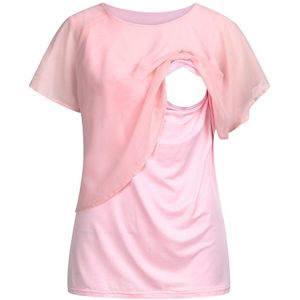 Moederschap Kleding Korte Mouwen Effen Voor Borstvoeding T-shirt Zwangerschap Vrouwen O-Kraag Katoen Svetement Femme Ropa Embar