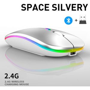 Bluetooth Draadloze Muis 2.4G Ontvanger Gaming Muis Met Usb Oplaadbare Rgb Gamer Mouse Voor Pc Laptop Notebook Computer