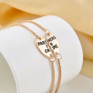 Vrouwen Meisje Partij Elegante Partners In Crime Brief Harten Legering Vriendschap BraceletsJewelry Vriendschap Naar Beste Vriend