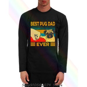 Pug Vader De Beste Ooit Retro Vintage Mannen Hals Lange Mouw T-shirt Hoofdband Sjaal