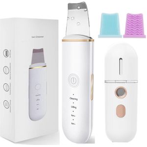 Ultrasone Huid Scrubber Trillingen Gezicht Spatel Comedondrukker Facial Scrubber Schop Facial Massager Peeling Facial Lifting