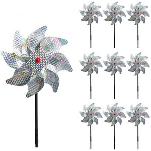 10Pcs Bird Repellent Pinwheel Reflecterende Sparkly Pin Wielen Beschermen Tuin Plant Bloem Vogel Rpellent Windmolen Tuindecoratie