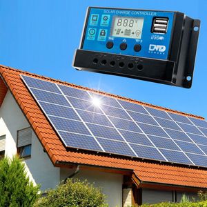 30A Zonnepaneel Battery Regulator Laadregelaar Dual Usb 12/24V Lcd Ls&#39;d tool