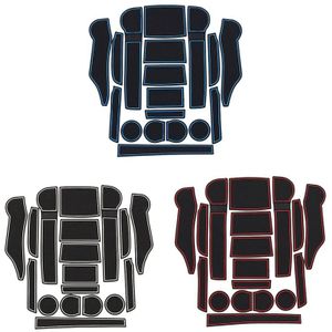 18Pcs Auto Front & Back Deur Slot Pad Mat Cup Houders Matten Trim Interieur Styling Voor Subaru Forester interieur Accessoires