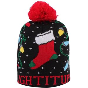 Vktech Baby Jongen Meisje Gebreide Kerstmuts Kerstman Herten Elastische Beanie Herfst Winter Warm Cap Kids Kinderen Jaar