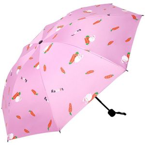 Luxe Cartoon Marguerite Wortel Print Paraplu Clear Folding Paraplu Voor Kinderen Vrouwen Uv Mooie Regen Paraplu
