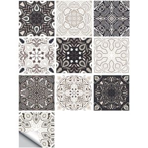 Grijs & Beige Bloemen Achtergronden Hard Vloertegels Muur Sticker Keuken Badkamer Home Decor Poster Peel & Stick Grond Art muurschildering