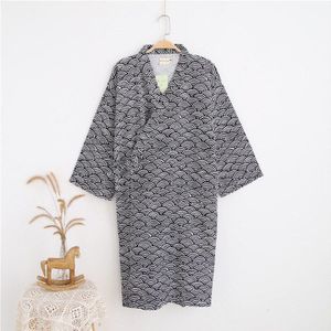 Lente mannen 100% Katoen Dubbel Gaas Gewaden Dunne Negligees Lange Nightly Badjas Thuis Kleding Retro Stijl Plus Size Nachtkleding