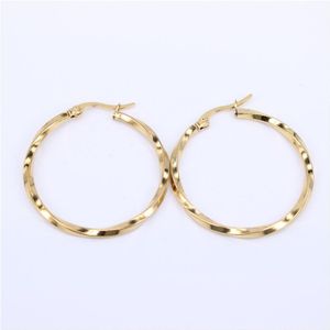 Goud Kleur Vier Maten Grote Oorbellen Ronde Cirkel Hoop Earring Voor Vrouwen Rvs Sieraden Trendy Hip Hop Rock HX35