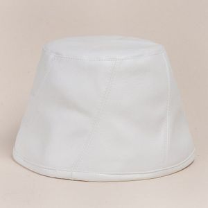 Pu Lederen Emmer Hoed Herfst Koreaanse Harajuku Casual Visser Cap Vrouwen Solid Basin Hoed Panama Femme Retro Art hoed