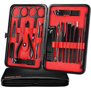 Manicure/Pedicure18 Stuks Gereedschap Set Kit Nagelknipper Schoon Oor Cuticle Grooming