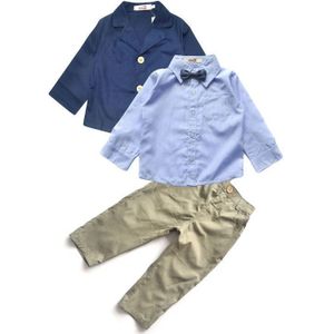 Mode Formele Jongens Pakken Sets Voor Bruiloft Kids Britse Wind Verjaardag Sets Jongen Gentleman Blazers Kinderen Kleding Disfraz 3Pcs