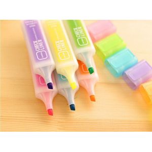 6 stks DIY hoge capaciteit candy kleur Fluorescerende Markeerstift Water Kleur Markeerstift voor Verf Tekenen Schoolbenodigdheden briefpapier