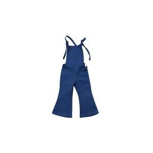 1-6Y Casual Pasgeboren Baby Baby Meisjes Denim Mouwloze Vierkante Kraag Riem Knop Blauw Straight Type Overalls