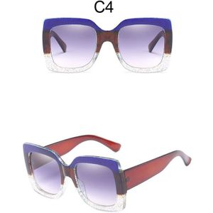 Luxe Grote Vierkante Zonnebril Vrouwen Retro Clear Zonnebril Voor Vrouwelijke Oversized Zwarte Shades Óculos UV400