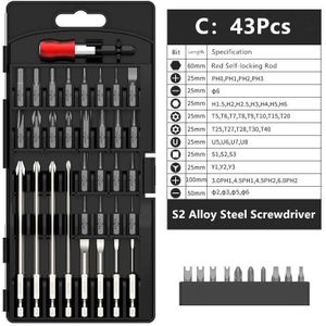 Broppe A/B/C/D Type Elektrische Schroevendraaier Boor Bits Gereedschap Kit 1/4 Inch Hex Shank Magnetic schroevendraaier Bit Set