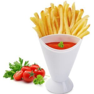 Fries Ketchup Dessert Dubbele Leveringen Platen Salade Divider W1 Cup Voedsel Gat Kinderen Frietjes Keuken