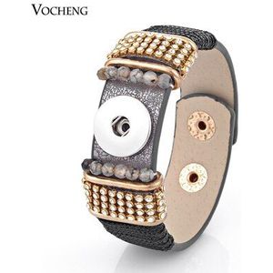 10 Stks/partij 18Mm Vocheng Snap Button Charms Armband Pu Lederen Sieraden NN-305 * 10