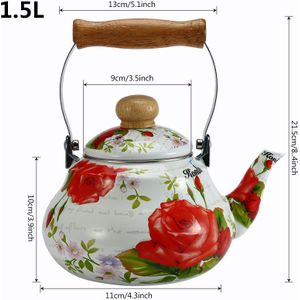 1.5L 2.0L Chinese Traditionele Pot Waterkoker met Houten Handvat Bloem Thee Pot voor Home Kitchen Tool