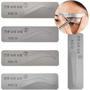 Wenkbrauw Template Stencils Brow Grooming Card Trimmen Vormgeven Extra Dragen Verschillende Wenkbrauw Beginner Beauty Tool 5Pcs