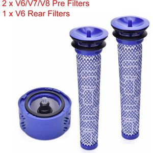 Wasbare Hepa Luchtfilters Voor Dyson V6/V7/V8 Stofzuiger Filters Pre-Filter Post-Filter vervanging Kit Stofzuiger Onderdelen