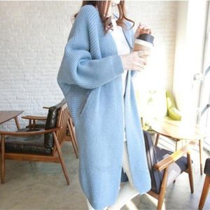 Lange Vest Vrouwen Harajuku Losse Gebreide Trui Vrouwen Casual Zwart Oversized Jas Jas Herfst