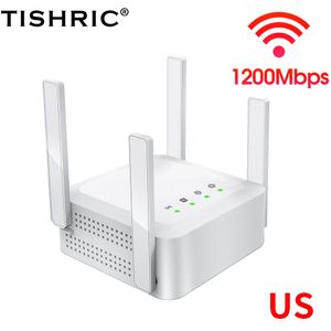 Tishric Draadloze Repeater Router Wifi Router 5 Ghz Wifi Signaalversterker 1200Mbps Long Range Wifi Repeater Verhoogt Wifi Range