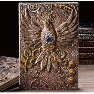 Emboss Phoenix"" Big Size Kunstleer Dagboek Journal Vintage Retro Art Notepad Notebook