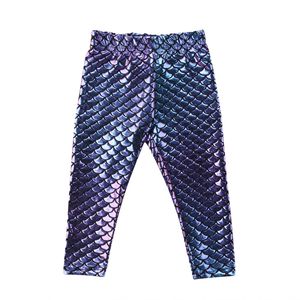 Kid Meisje Skinny Mermaid Shiny Vis Schaal Leggings Elastische Broek Potlood Broek Maat 1-5 t