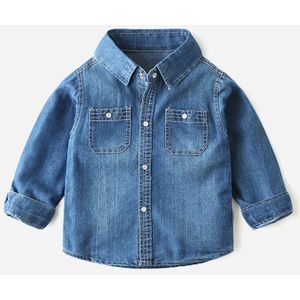 Jargazol Mode Herfst Lange Mouw Koreaanse Denim Shirt Peuter Jongens Tops Korte Baby Kinderen Shirts 2-7 Jaar kleding