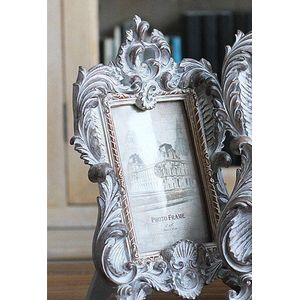 Europese Antiek Zilver Gesneden Fotolijst Cosmetische Case Kandelaar Staande Thuis Bruiloft Decoratie Voor Vriend Desktop