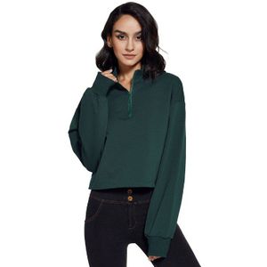 Stand-Up Kraag Fitness Trui Vrouwen Losse Rits Trekkoord Lange Mouwen Workout Yoga Jas Sport Kleding