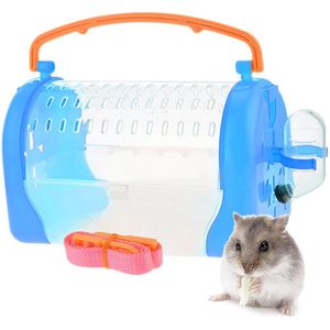 Draagbare Kleine Dier Carrier Ademende Reizen Kooi Met Fles En Feeder Voor Huisdieren Rat Hamster Egel Chinchilla