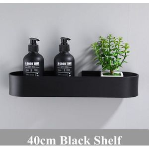 Ruimte aluminium Zwart Badkamer Planken Keuken Wandplank Douche Opbergrek Handdoek Bar Badkamer Accessoires 30-50 cm Lengte