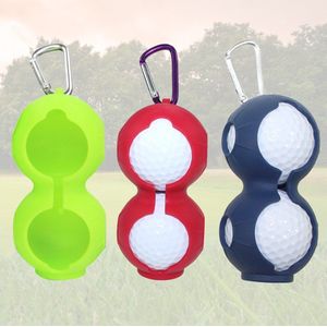 3Pcs Golf Siliconen Bal Golf Accessoires Golf Siliconen Beschermhoes Houder Cover Bag Draagbare Golfbal Case Met Sleutelhanger