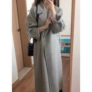 Vrouwen Koreaanse Winter Lange Overjas Uitloper Jas Losse Plus Size Vesten Volledige Mouw Manteau Femme Hiver Elegante